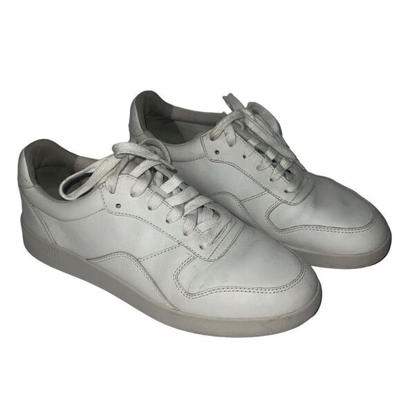 Everlane Shoes - Everlane Tread ReLeather Court Sneakers White Leather Low Laces Sz 8.5 Women